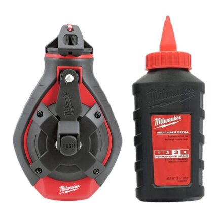 Tiralíneas Milwaukee de cuerda gruesa con polvo rojo